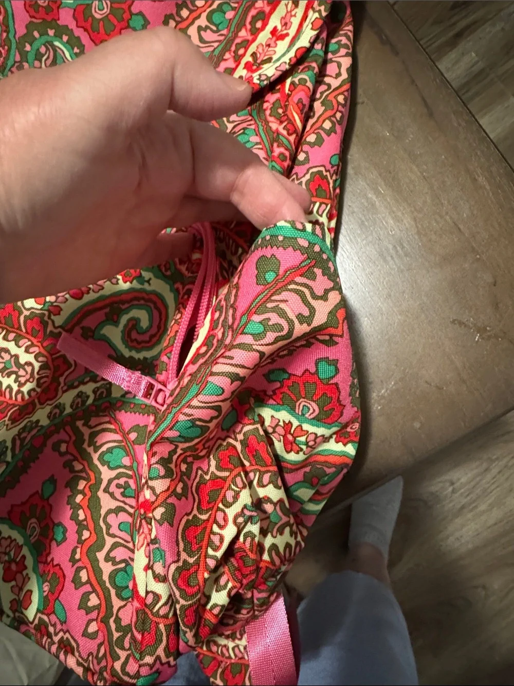 Vera Bradley Capri Pink Paisley Drawstring Backpack
